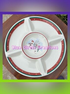 Royal Seasons Stoneware 5-Part Divided Serving Tray